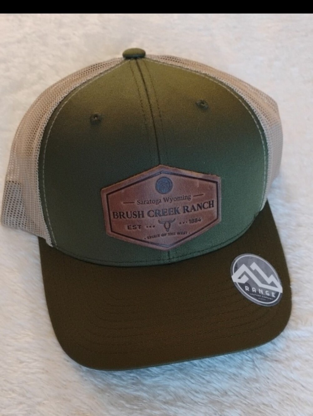 Brush Creek Mercantile Nwt Snap Back Cap Olive Tan